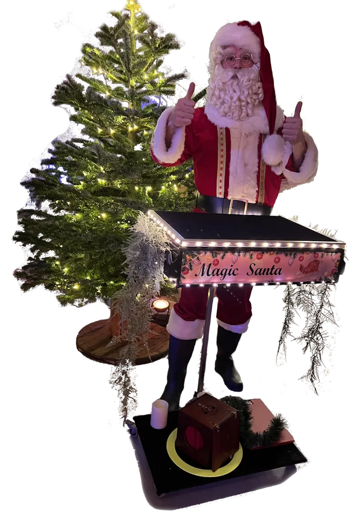 Magisch Kerstman goochelaar Gerard tafeltje